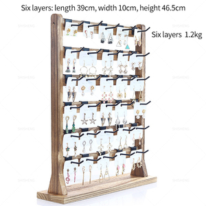 شي شنغ خشبية حاملات القرط الوقوف ل عرض متجر قلادة مجوهرات درج منظم معرضا حامل صندوق تخزين - Product Image 6