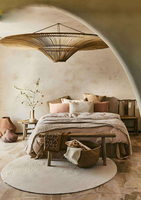 Lustre en rotin rétro minimaliste japonais Wabi Sabi, lampe de plafond artistique, lampe suspendue en rotin tissé de style asiatique pour hôtel et maison d'hôtes