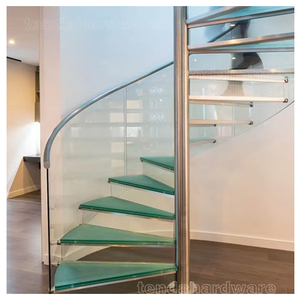 <span class=keywords><strong>Escaleras</strong></span> en Espiral <span class=keywords><strong>de</strong></span> <span class=keywords><strong>Diseño</strong></span> Moderno que Ahorran Espacio con Barandilla <span class=keywords><strong>de</strong></span> Vidrio - Product Image 1