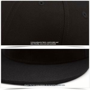 Custom Hip-Hop <b>Flat</b> Rim Baseball Hat for <b>Men</b> Women Street Sunshade <b>Cap</b> Polyester Velour Casual <b>Flat</b> Rim Fitted Hat - Product Image 4