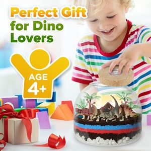 Kit Terrario in Vetro Ecologico Illuminato con Design Dinosauro Fai-da-Te per Scrivania, Prodotto Localmente - Product Image 5
