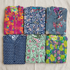 Veste sans manches 100% coton tricoté matelassé réversible respirant imprimé fleurs boutonnée courte pour l'hiver, l'automne et le printemps - Product Image 3