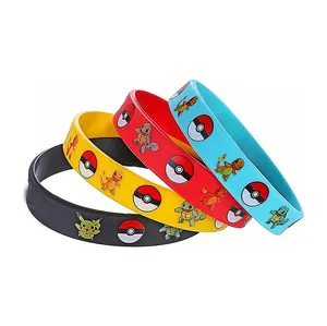 Promotie Custom Polsbandjes Wrist Band Designer Rainbow Anime Pokemon Vlakte Groen Siliconen Armband