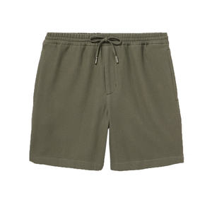 Short décontracté à entrejambe tombant pour homme, en tissu interlock épais, ourlet brut, silhouette streetwear urbaine, service OEM - Product Image 1