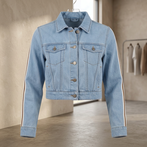 Chaqueta de Mezclilla Casual para Hombre, 100% Algodón, Lavada y Teñida, Corte Ajustado, Invierno, Cálida y Transpirable - Product Image 3