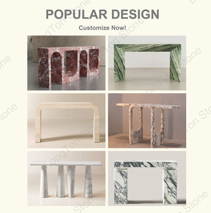Table console en marbre Verde <span class=keywords><strong>Alpi</strong></span> de luxe, pieds cylindriques géométriques modernes, table d'entrée pour couloir, meubles en pierre naturelle - Product Image 2