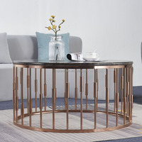 Ensemble de tables basses modernes en métal pour salon, hôtel, bureau à domicile, style luxe, fabriqué à Foshan