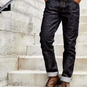 Jeans de Mezclilla Ajustados con Logotipo Personalizado ShanLai, Jeans para Hombre con Cierre Frontal de Botones Vintage y Lavado Selvage - Product Image 6