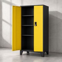 Armario de Almacenamiento Industrial de Acero de 2 Puertas con Cerradura Digital de Teclado, Patas Cónicas, Embalaje Plano para Almacenamiento de Equipos en Garajes y Talleres