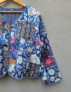 Multi-Colour <b>Patchwork</b> <b>Jacket</b> Cotton Quilted <b>Jacket</b> Reversible Floral <b>Jacket</b>, Vintage Handmade for Women winter coat - Product Image 4