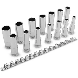 Manufacturer Supplier 14pcs 1/2" Drive 12 Point 8-21mm Metric Deep Socket Set