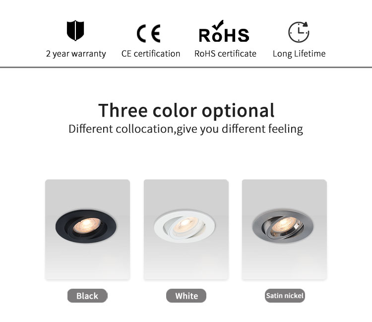 Bedroom Round Recessed Downlight Gu10 95mm Dia