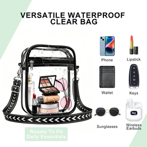 กระเป๋าสะพายข้างกันน้ำแบบใสพร้อมสายสะพายไหล่แบบปรับได้ มีจำหน่ายในขนาดใหญ่ กลาง และเล็ก - Product Image 5
