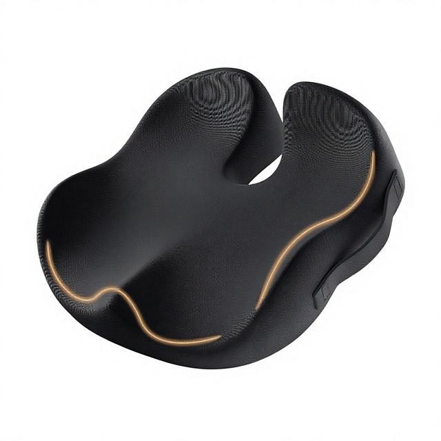 For Office Sedentary Chair Cushion Student Black Dining Chair Modern Minimalist Butt Pad Memory Foam Groove Shape