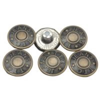 Kancing Rivet Logam Kuningan Berkualitas Tinggi 17mm untuk Jeans, Pengganti Kancing Logo, Model Shank, Dekorasi Pakaian