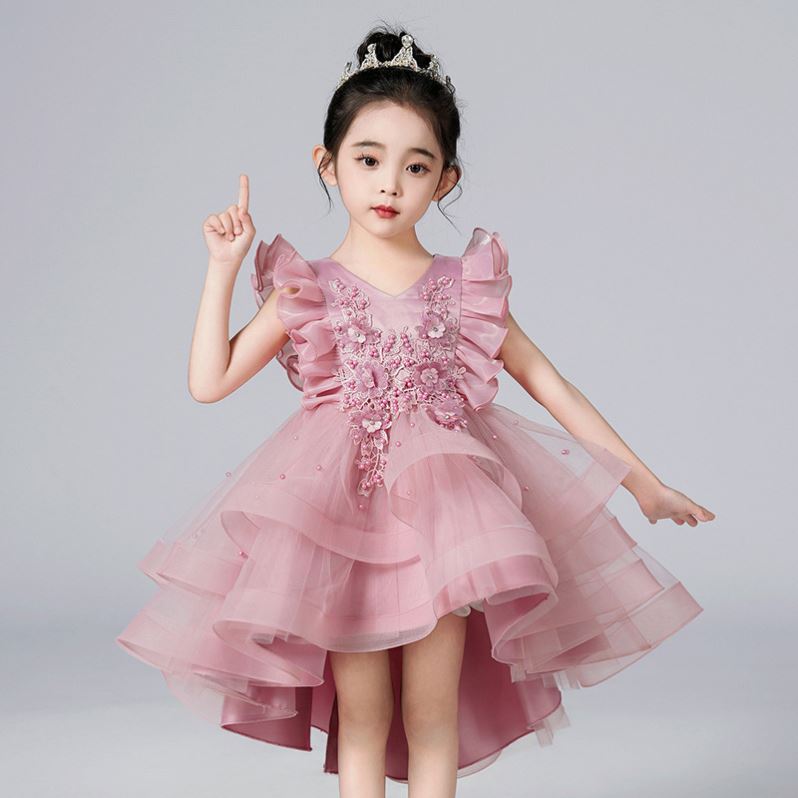 Buy Dusty Pink Long Dress Chiffon Material, Elegant Design