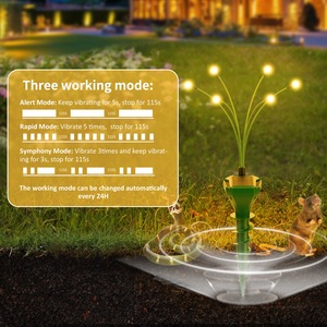 Répulsif à taupes amélioré avec lumières oscillantes, alimenté par énergie solaire, dissuasif pour serpents, pointes sonores, répulsif pour marmottes, rongeurs, extérieur - Product Image 4