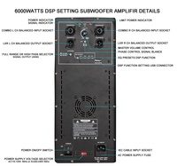 2800 Watts 18 pouces DSP actif réglage subwoofer professionnel audio armoire en bois scène PA système de haut-parleurs boîte de son