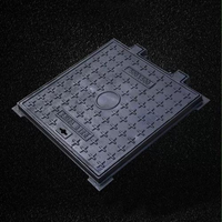 Couvercle de regard carré en fonte ductile B125 pour égouts sanitaires avec traitement de surface plaqué EN124, couleur personnalisée