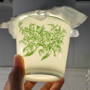 New Models European Style 10pcs Green Lily of the Valley Porcelain <b>Dinnerware</b> Set - Product Image 6