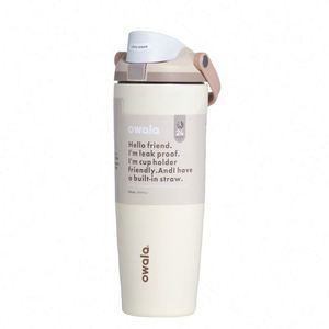 owala Macaron Candy Color for Luxury <b>Vacuum</b> Insulated 30oz Stainless Steel <b>Portable</b> Dual Drinking Straw Car Cup with Gift Box - Product Image 5