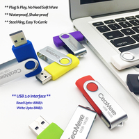 Memoria USB Ceamere C14 Giratoria de Metal, USB 2.0 y 3.0, 2GB, 4GB, 8GB, 16GB, 32GB, 64GB, 128GB, con Logotipo Personalizado