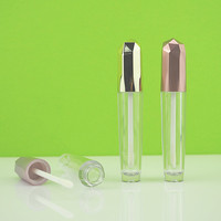 5ml Clear Lipgloss Tube Lipglss Bottle avec Rose Golden Cap Cosmetic Tube