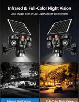 Caméra de surveillance extérieure solaire camouflage IP66 étanche 9MP avec audio bidirectionnel, vision nocturne sans fil, détection de mouvement et sirène intégrée, fonction Pan-Tilt