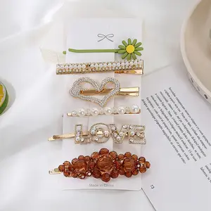 Neue Designs Großhandel Hochwertige koreanische Mädchen Perle Haarnadeln hand gefertigt