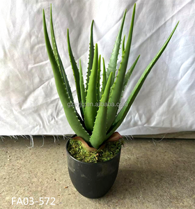 Venta al por mayor <span class=keywords><strong>de</strong></span> Aloe <span class=keywords><strong>Vera</strong></span> Artificial planta en maceta hecha a mano verde falso bonsái interior hogar Oficina escritorio decoración planta - Product Image 4