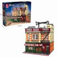 89106 ahli kreatif MOC tampilan jalan TV Amerika Perk tengah 22 Modular rumah blok bangunan kota Puzzle
