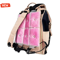Sac à dos isotherme rayé en polyester avec coussin de refroidissement PCM pour l'été, sac à dos à gel froid pour le dos, vente en gros