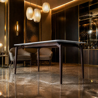 Ensemble de table à manger carrée sur mesure pour 6 personnes, idéal pour les restaurants, les hôtels et les maisons