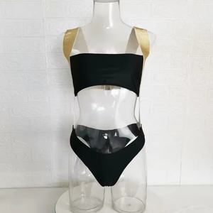 Traje de Baño Personalizado OutPace 2024, Traje de Baño Negro y Ropa de Playa, Bikini Deportivo con Estampado de Leopardo y Sujetador Push-Up - Product Image 1