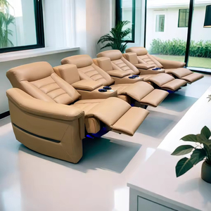 Sillón Reclinable Eléctrico Moderno de Madera con Marco en Forma de U, Color Chocolate, para Cine en Casa, Asiento Cómodo para Proyectos de Teatro - Product Image 2