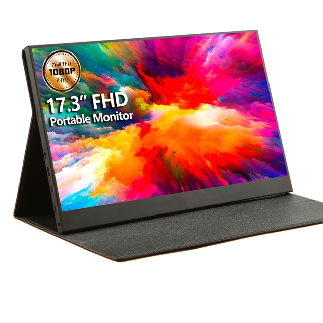 HD 1080P Wall Mountable Lcd Portable Monitor 17.3 Inch with Type-C HD MI Port for Expand Mobile PC Laptop Screen