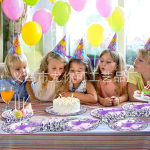Lavender Flower Party Disposable Tableware Set <b>Paper</b> Plates Napkins Forks For Birthday Party Outdoor Picnic Elegant Design - Product Image 5