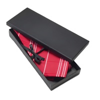 Boîte cadeau rigide en carton noir avec couvercle et base, personnalisable avec logo, pour foulards et accessoires pour hommes