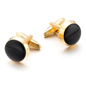 Juego de mancuernas personalizadas de sublimación para hombre, conjunto de gemelos de lujo de plata, oro y negro, caja - Product Image 6