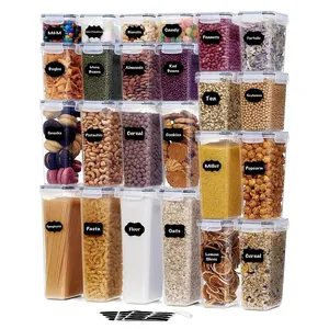 24 Pcs/Set BPA-Free Cereal Plástico Recipiente Dispenser Hermético Cereal Watertight Keeper Recipiente De Armazenamento De Alimentos Secos Caixa