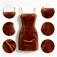 Robe mini noire unie en tissu peigné pour femme, avec bretelles perlées, épaules dénudées, coupe trapèze, élégante, écologique, personnalisée, pour soirée ou cocktail