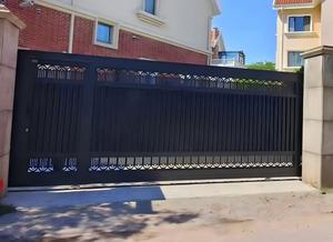 <span class=keywords><strong>Portail</strong></span> <span class=keywords><strong>coulissant</strong></span> en aluminium de haute qualité personnalisable avec rouleaux, <span class=keywords><strong>portail</strong></span> électrique pour cour - Product Image 2