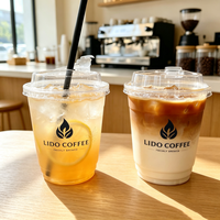 Commerciële wegwerp fabrieksleveringen afhaal 380ml transparante PET plastic smoothie bubble tea sap koffie bekers
