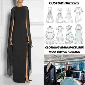 Nuovo Design Abito in Chiffon da Donna Stile Regina della Moda Colore Nero Colore Rosso Colore Viola Abito da Sera - Product Image 1