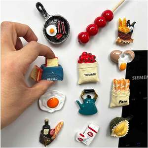 Real Food Series 10pcs <b>Strong</b> Suction Power 3D Design Fridge <b>Magnets</b> Small Home Decor Items for Refrigerator Decoration Plastic - Product Image 6
