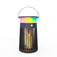 Piège à insectes solaire avec lumière ambiante RVB et exterminateur électrique - Piège à insectes multifonction suspendu pour l'intérieur et l'extérieur