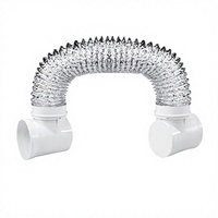 Accessoires pour systèmes CVC : 2 coudes carrés ABS à 90 degrés, connecteurs pour sécheuse, conduit flexible en aluminium de 2 mètres, usage hospitalier