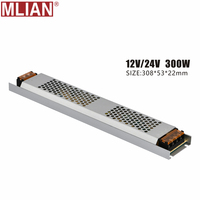 Transformateur d'éclairage LED ultra-mince 24V 300W AC/DC à sortie unique avec protection contre les surtensions, alimentation à découpage facile à installer