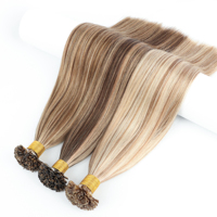 Extensions capillaires invisibles K-Tip en gros, sans perte, cheveux humains Remy vierges à pointe plate sans couture, qualité salon, pour blondes