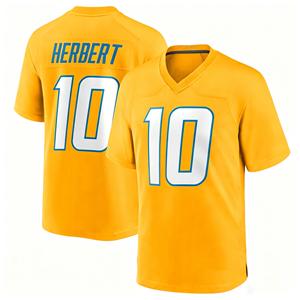 Vente en gros de maillots de football américain brodés # 10 Justin Herbert Maillot de football américain pour hommes Los Angeles - Product Image 4